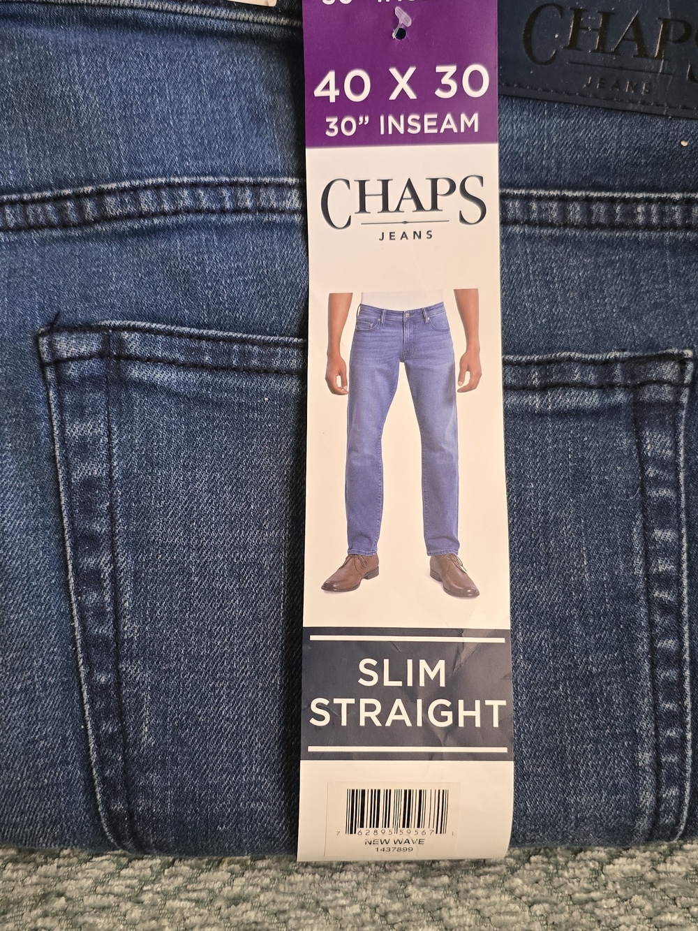 CHAPS Mens Slim Straight Leg Comfort Stretch 40inx30 New